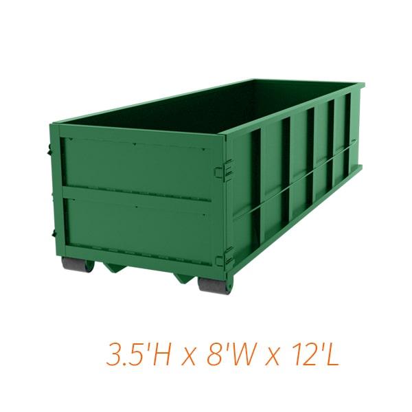 10 yard dumpsters are available for short-term rental